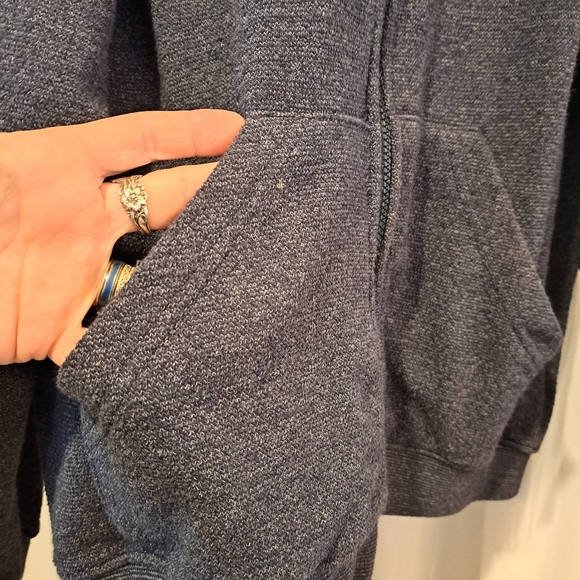 Vintage Big Dogs Blue Zip Up Hooded Fleece Jacket Men's Size Large - Picture 7 of 8